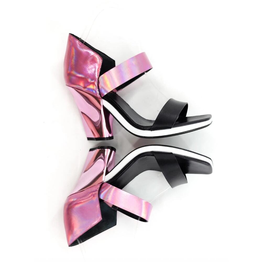 MISSONI Iridescent Pink Faceted D'Orsay Heels New Floor Model Sz 39 8.5 NWT - Picture 6 of 11